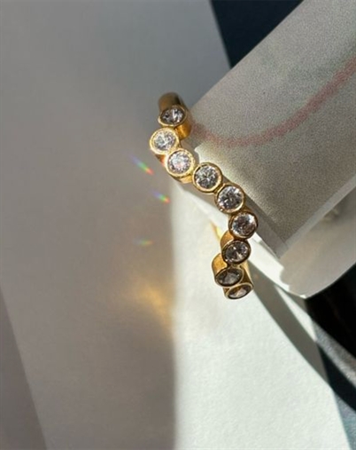 Stine A - Midnight Sparkle Ring - Guldfarvet